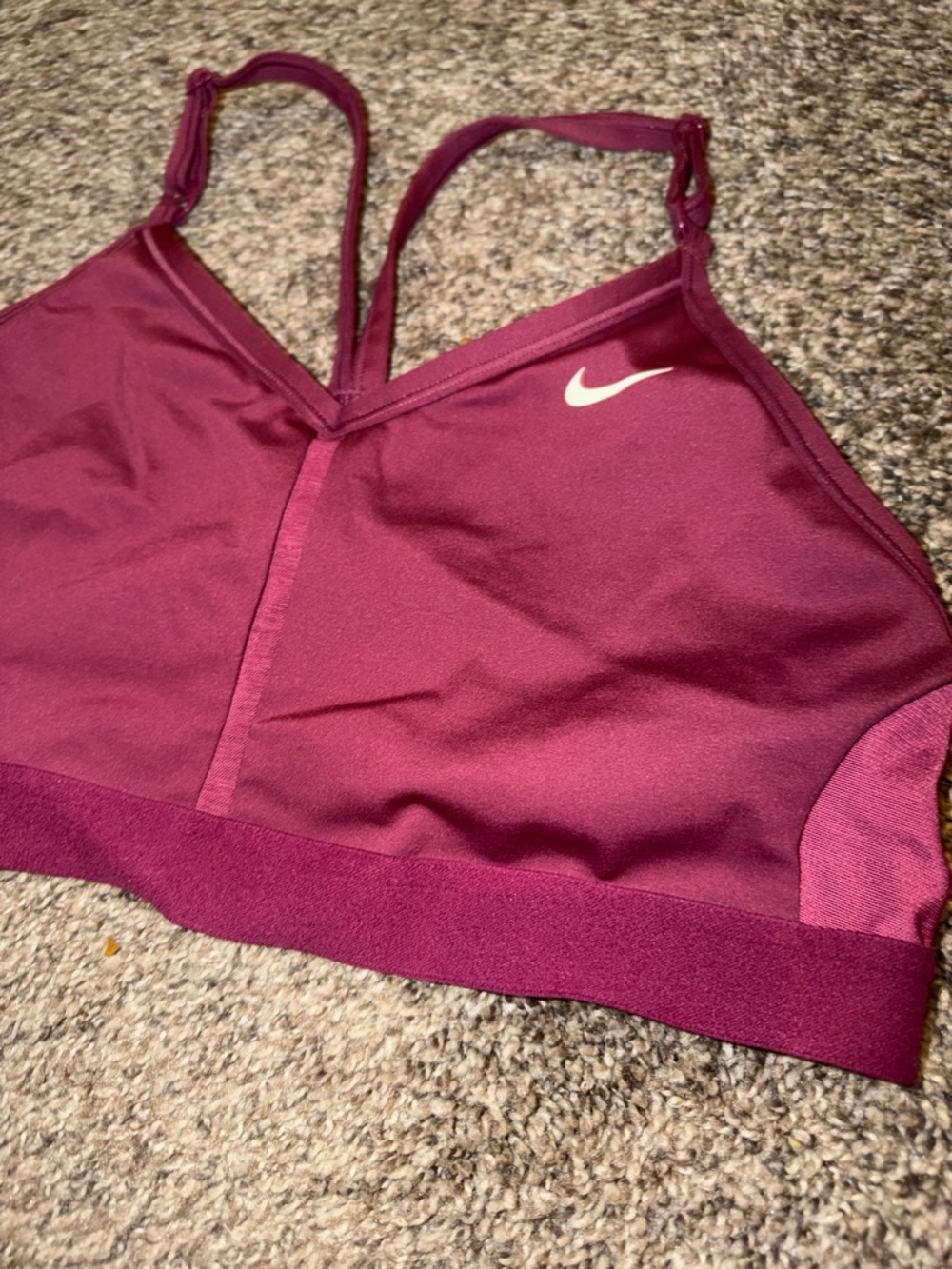 Nike Indy V-Neck Light Support Sports Bra Pink Red Maroon XL - Picture 3 of 6